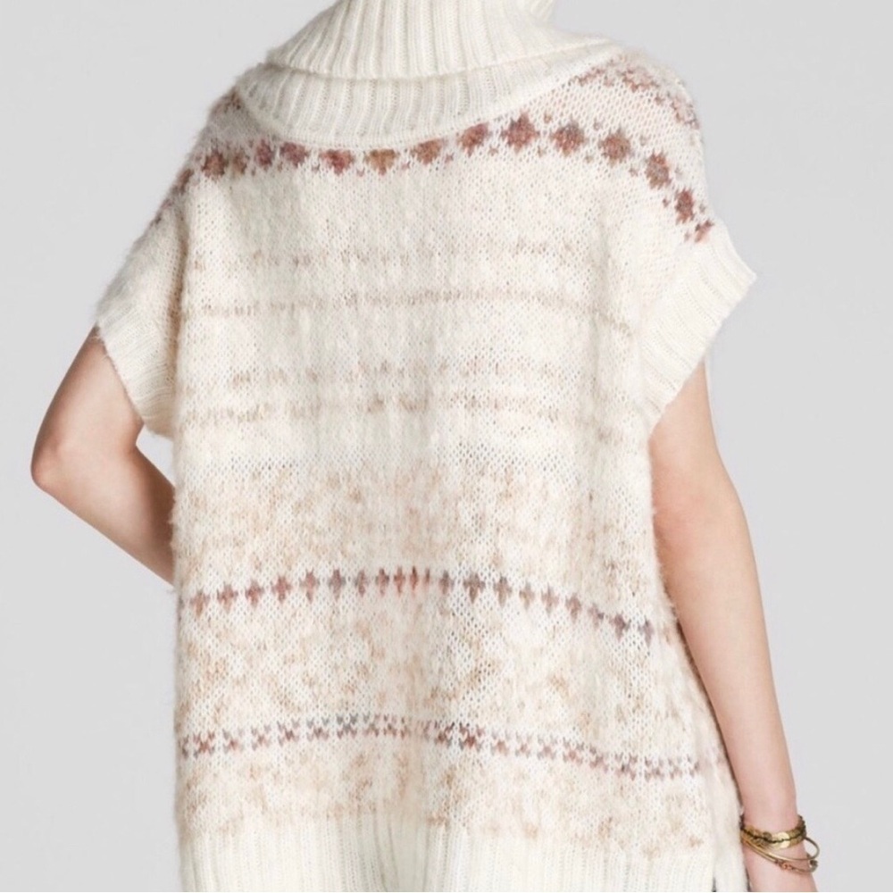FREE PEOPLE | NWT IVORY SNOW BUNNY FAIR ISLE SWEATER SCOOP NECK XS - Picture 3 of 9